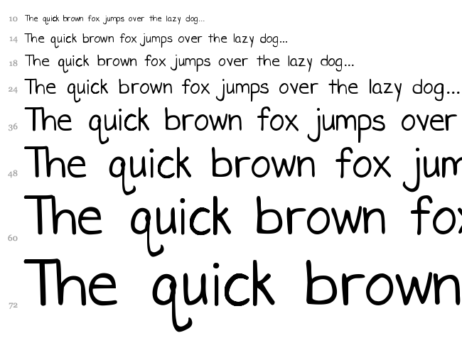 DJB Miss Liz font waterfall